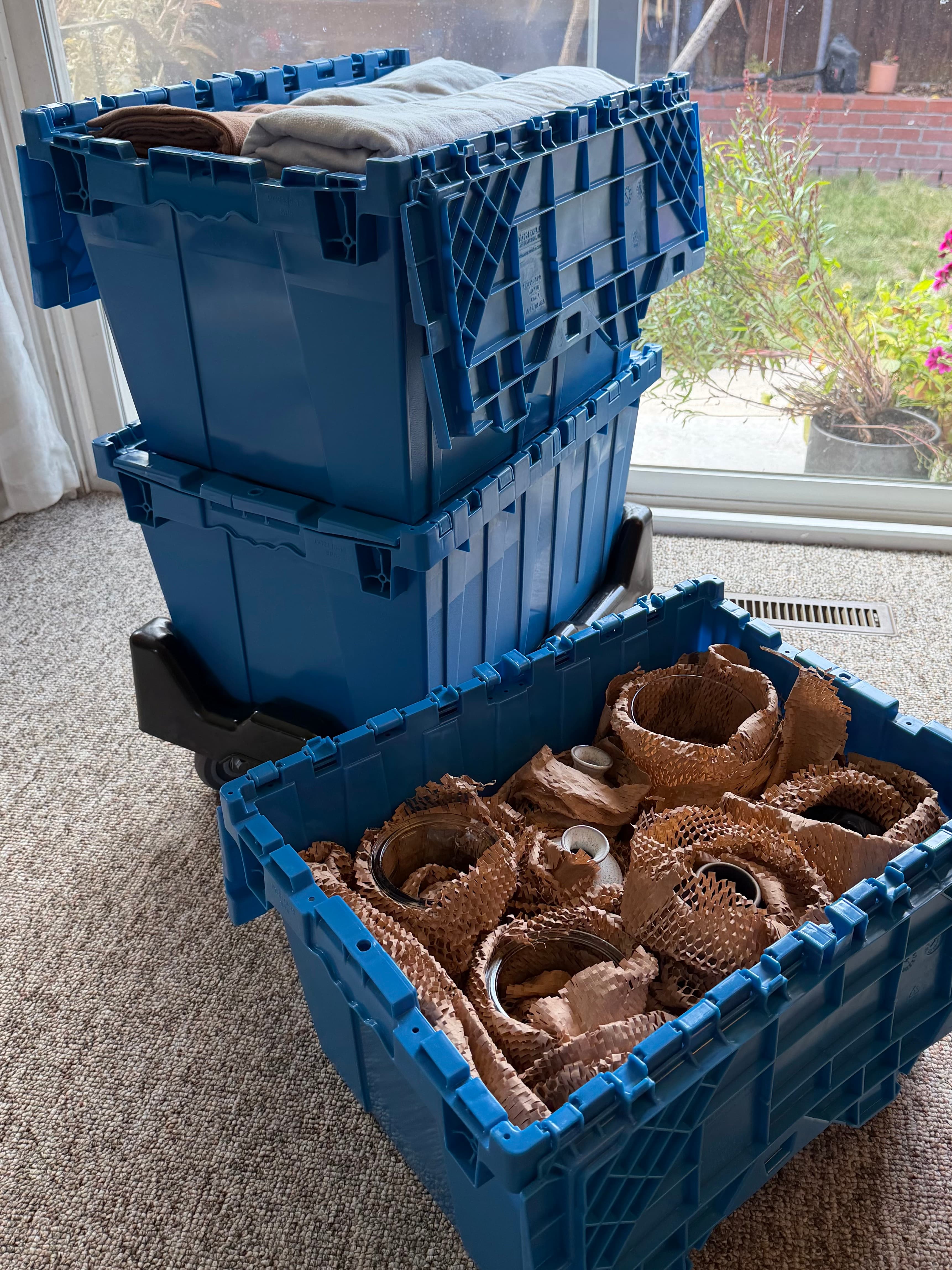 Tote stacks ready to roll